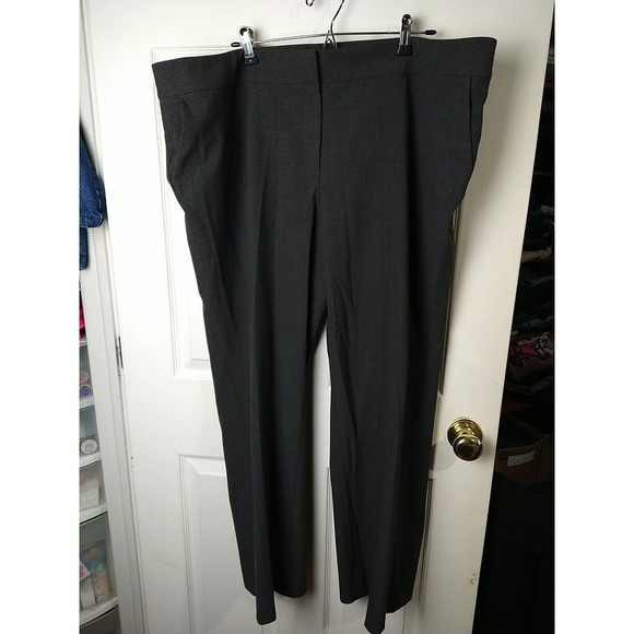 Sejour Pants - Sejour Dark Grey Straight Fit Pocket Dress Pants. Size 20W